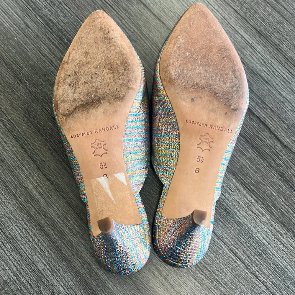 Loeffler Randall Multicolor Women's Kitten Heeled Mules.  Size 5.5 - Picture 4 of 4